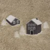 Drap de bain brodé Au coeur de la vallée taupe