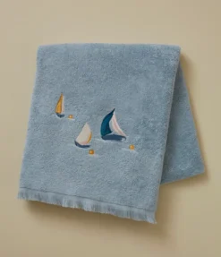 Drap de bain brodé Au large mer du nord