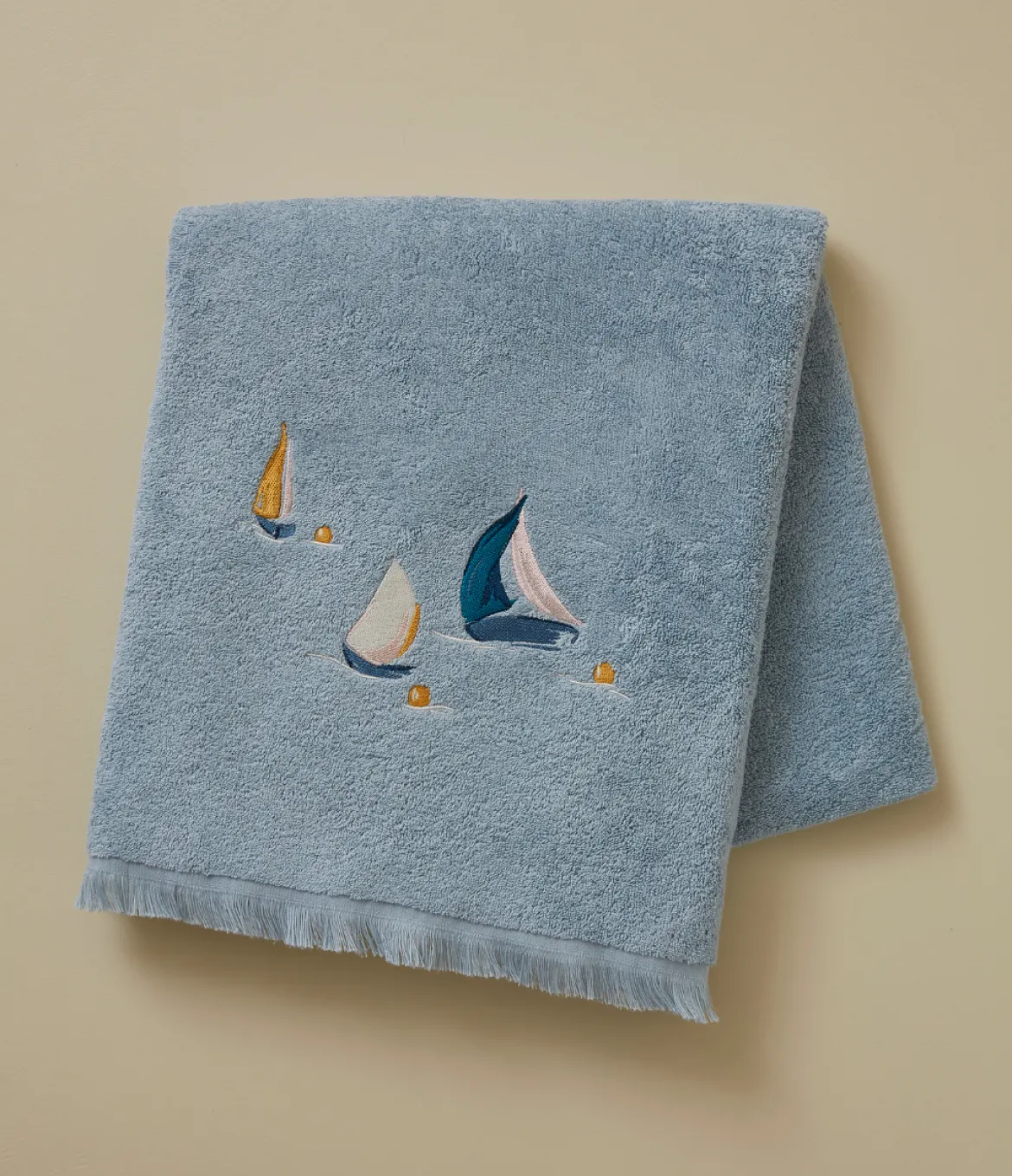 Drap de bain brodé Au large mer du nord