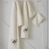 Drap de bain brodé L'oliveraie crème