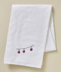 Drap de bain brodé Rdv au sommet blanc