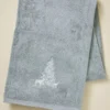 Drap de bain brodé Trésor de la forêt gris perle