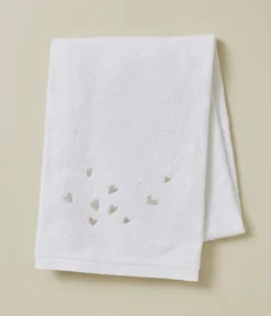 Drap de bain brodé 100x150 Jolis coeurs