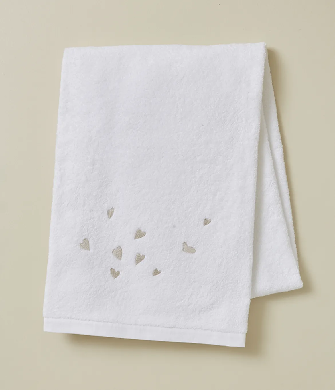 Drap de bain brodé 100x150 Jolis coeurs