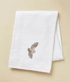 Drap de bain brodé 100x150 L'envol blanc