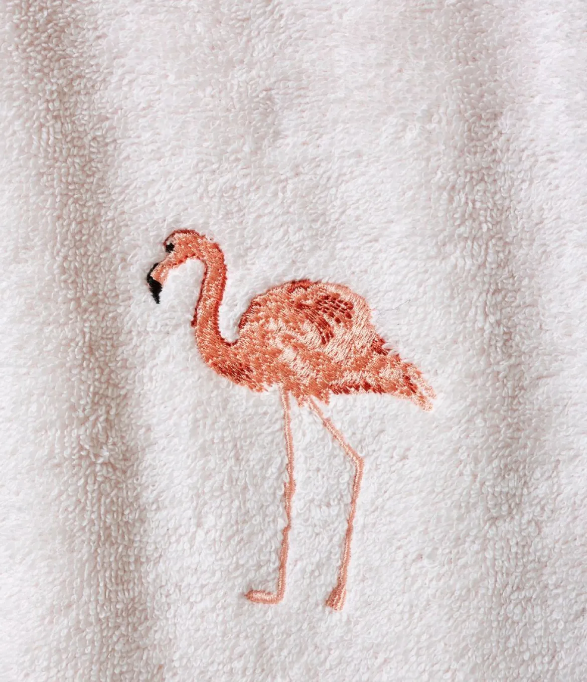 Drap de bain brodé 100x150 Les voyageurs rose