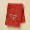Drap de douche brodé L'oliveraie terre cuite