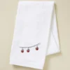 Drap de douche brodé Rdv au sommet blanc