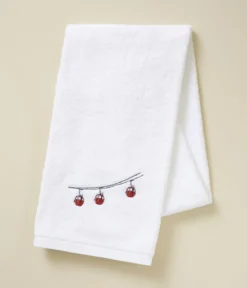 Drap de douche brodé Rdv au sommet blanc