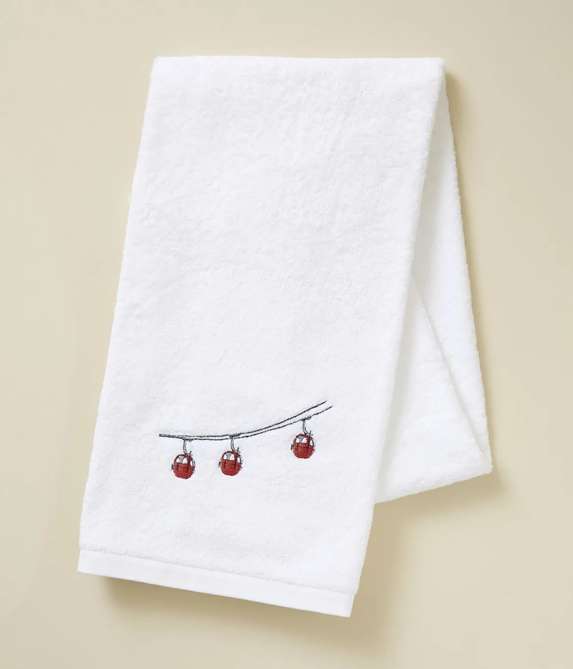 Drap de douche brodé Rdv au sommet blanc