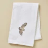 Drap de douche brodé 70x140 L'envol blanc