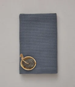 Drap de douche nid d'abeille 70x150 cm Bain de minuit bleu