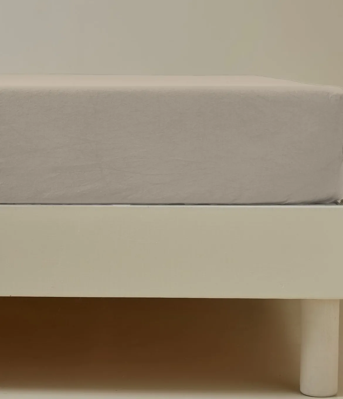 Drap housse coton beige chamois
