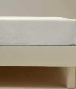 Drap housse coton blanc crème