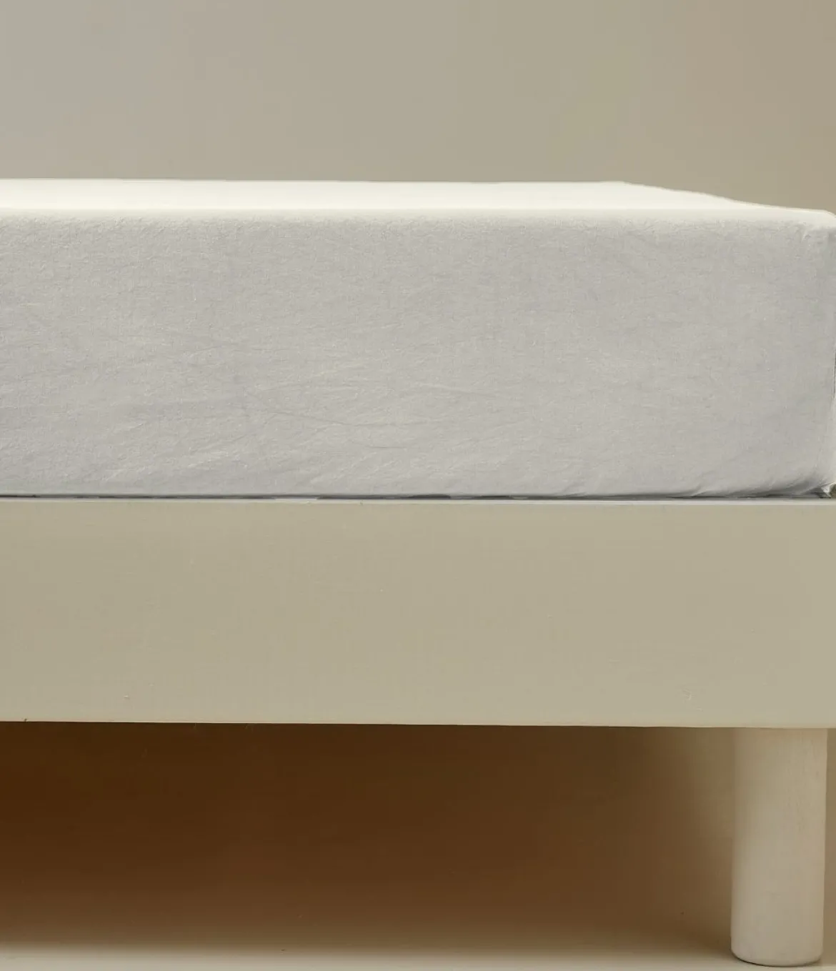 Drap housse coton blanc crème