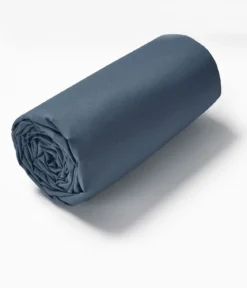 Drap housse coton bleu jean