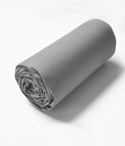 Drap housse coton gris alu
