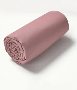 Drap housse coton rose macaron