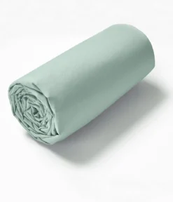 Drap housse coton vert fleur d'amandier