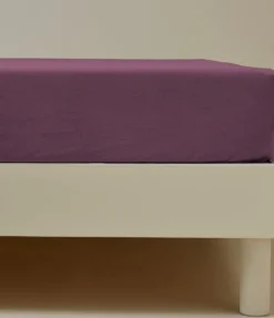 Drap housse coton violet raisin