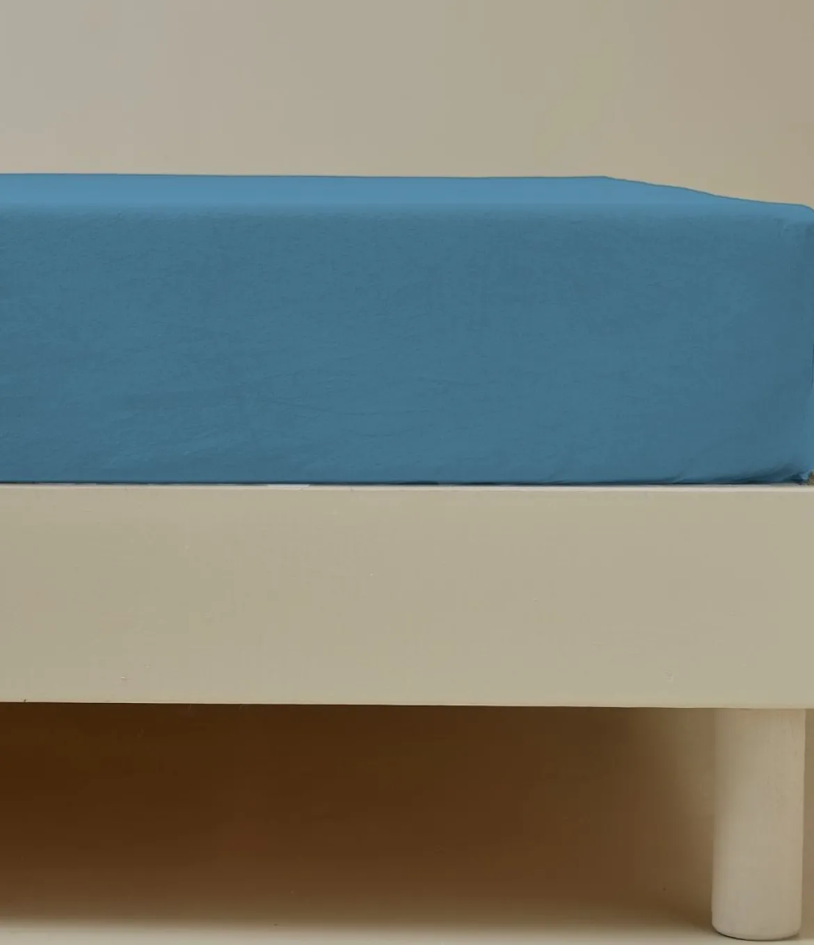 Drap housse percale bleue vague