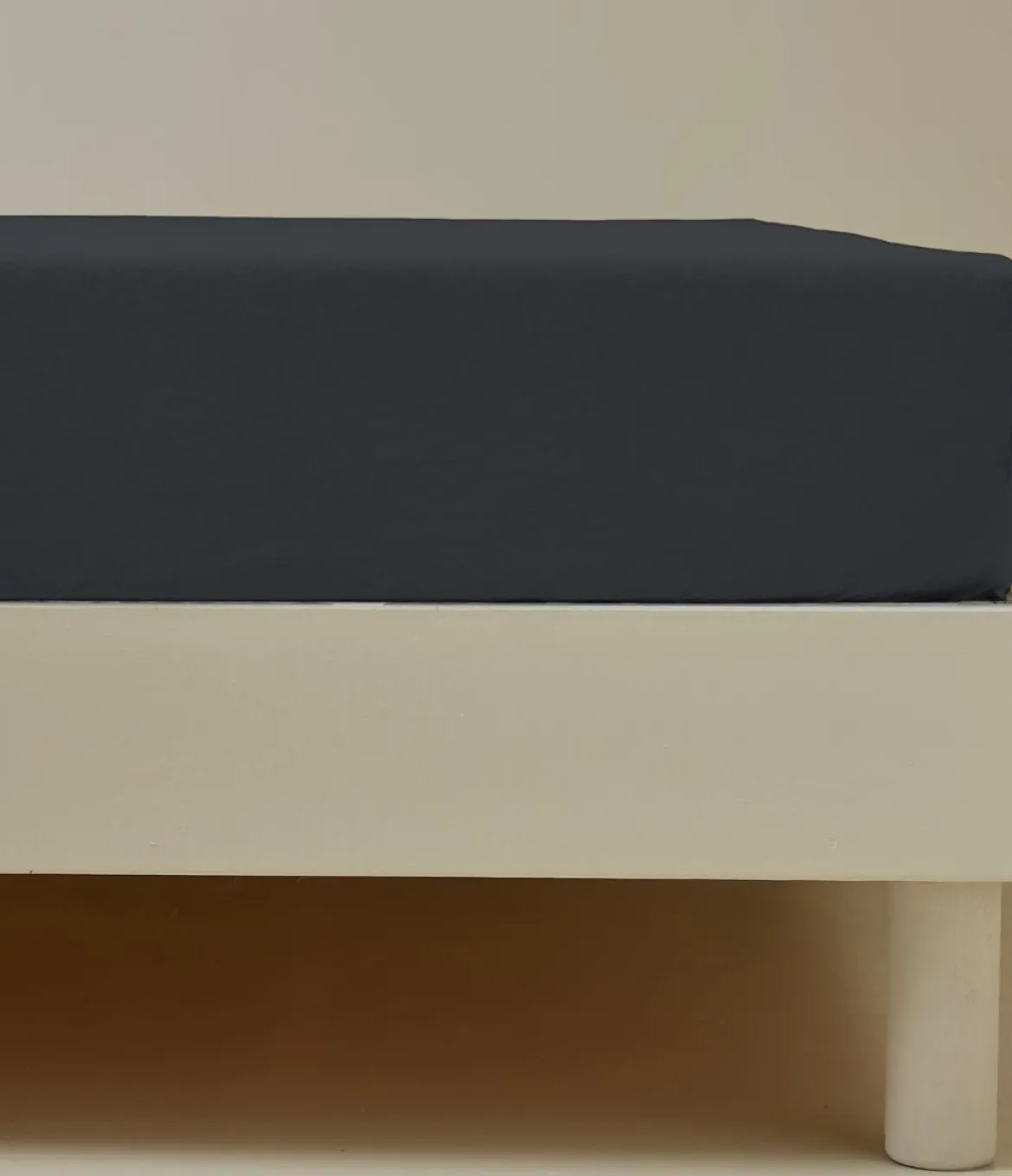 Drap housse percale gris basalt