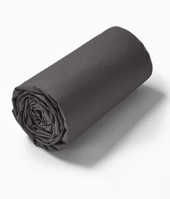 Drap housse percale gris basalt