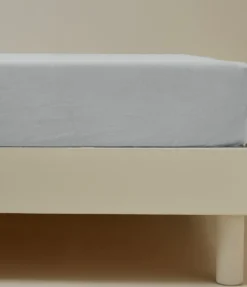 Drap housse percale gris duvet