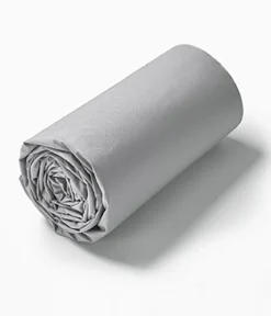 Drap housse percale gris duvet