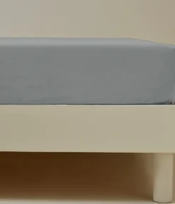 Drap housse percale gris galet