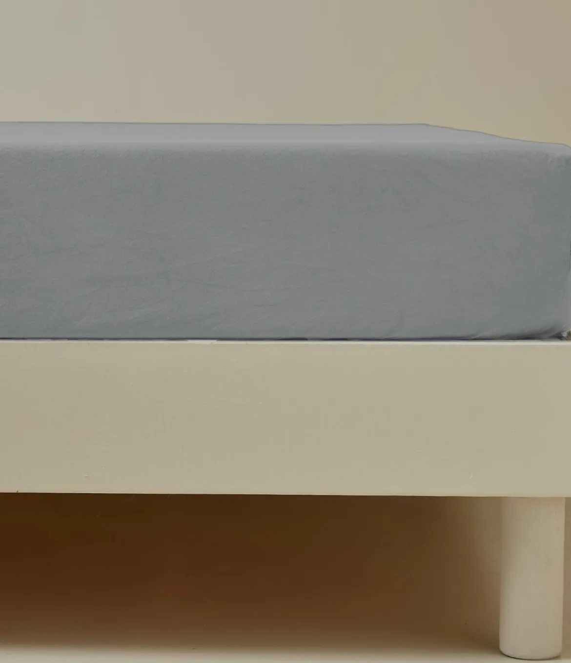Drap housse percale gris galet