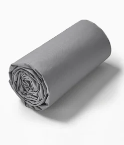 Drap housse percale gris galet