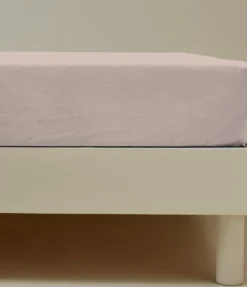 Drap housse percale lavée Rose nude