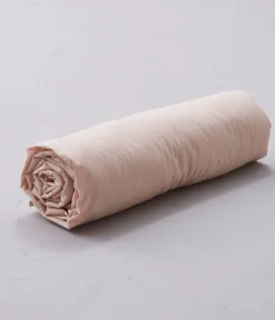 Drap housse percale lavée rose nude