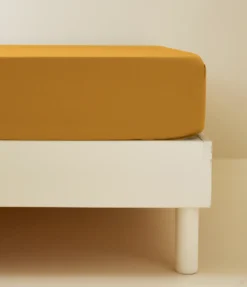 Drap housse percale miel