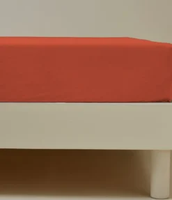Drap housse percale orange étincelle