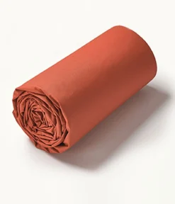 Drap housse percale orange étincelle