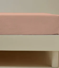 Drap housse percale Rose pêche