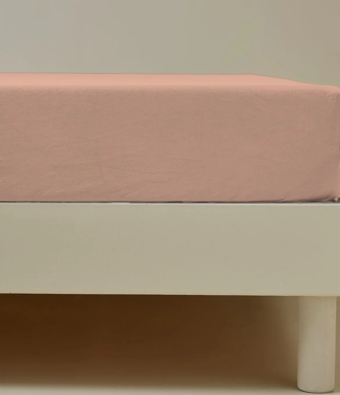 Drap housse percale Rose pêche