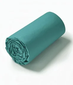 Drap housse percale vert émeraude