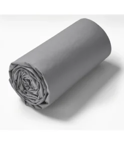 Drap housse TPR lit articulé percale Gris galet 2x80x200