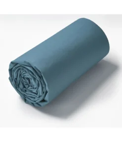 Drap housse TPR lit articulé percale Bleu vague 2x80x200