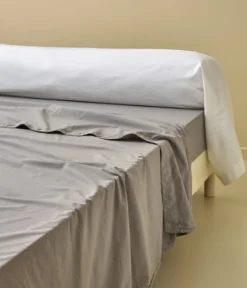 Drap percale lavée Gris granit