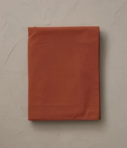 Drap percale lavée Orange argile