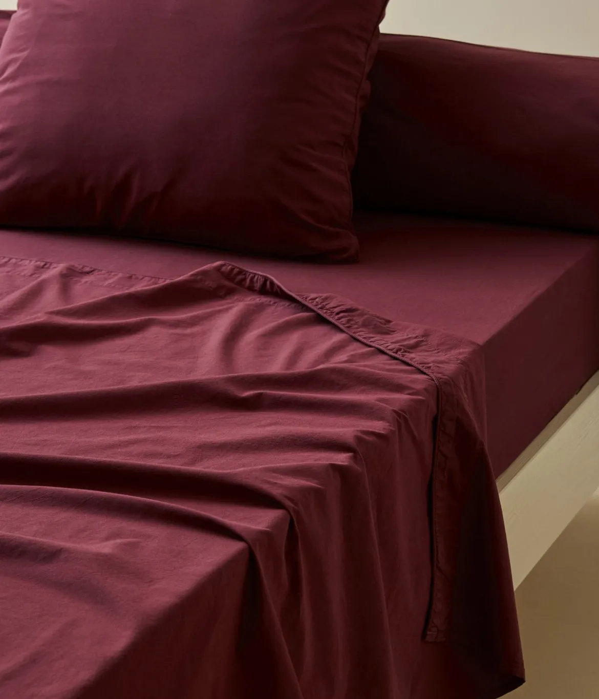 Drap percale lavée Prune