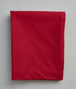 Drap plat coton rouge garance