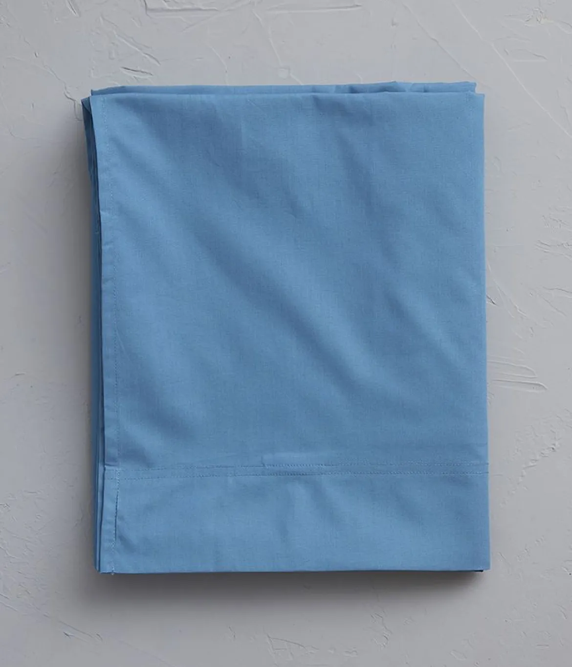 Drap plat percale bleue vague