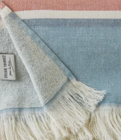 Fouta rayures bleues