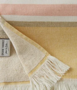 Fouta rayures jaunes