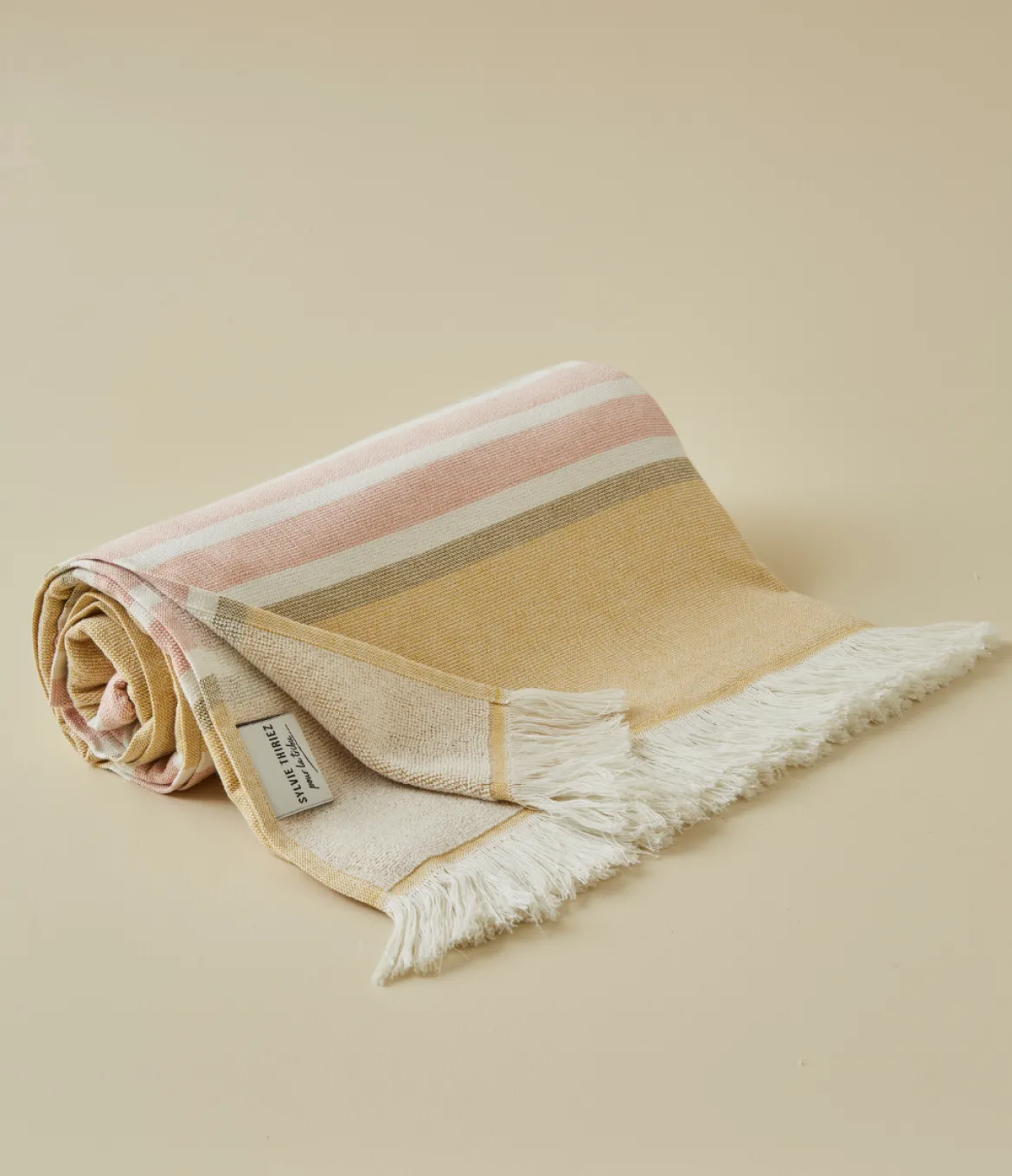Fouta rayures jaunes